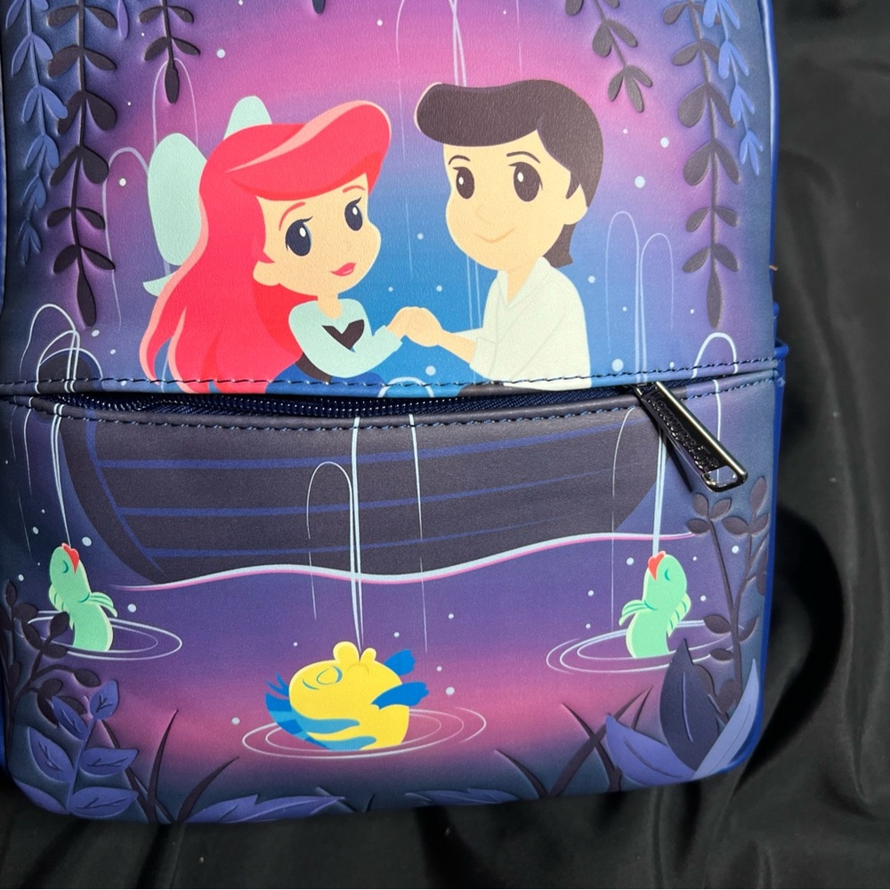 Loungefly HT Little Mermaid Gondola Chibi Ariel Kiss The Girl Mini Backpack NWT
